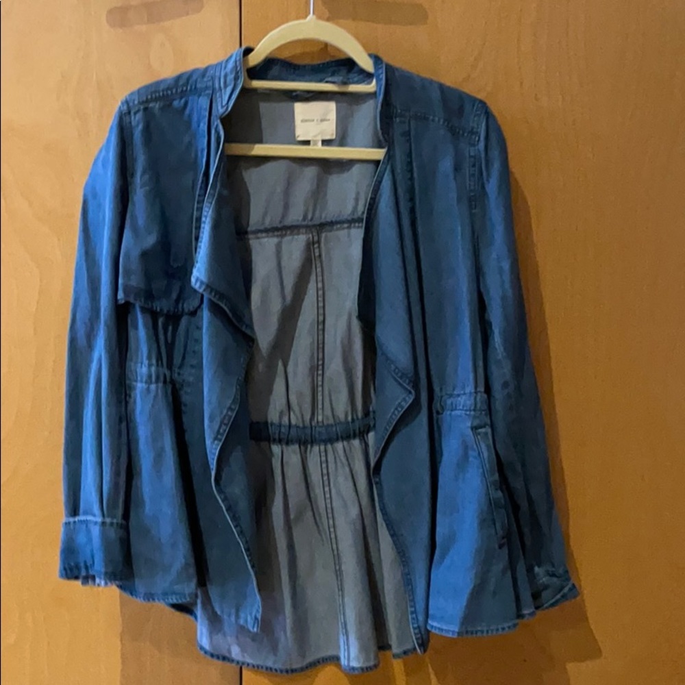Chambray flowy blazer jacket